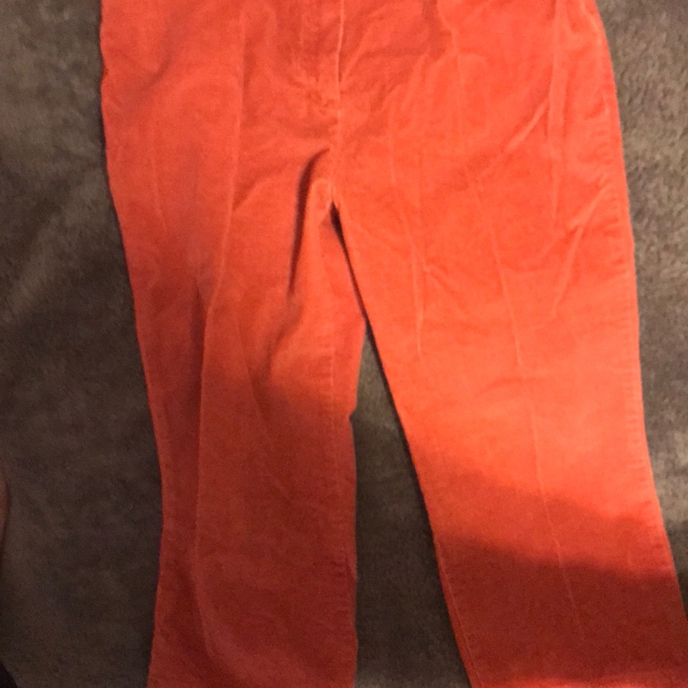 Corduroys orange ankle length zippers at bottom